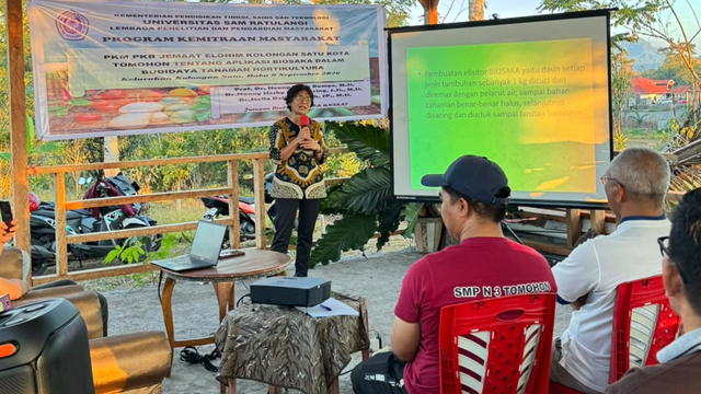 PKM-K2 FMIPA Unsrat Dorong PKB GMIM Elohim Kolongan Satu Manfaatkan BIOSAKA untuk Pertanian Hortikultura